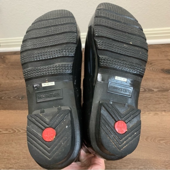 Hunter Womens original black tall gloss rain boots 10 - Picture 4 of 10